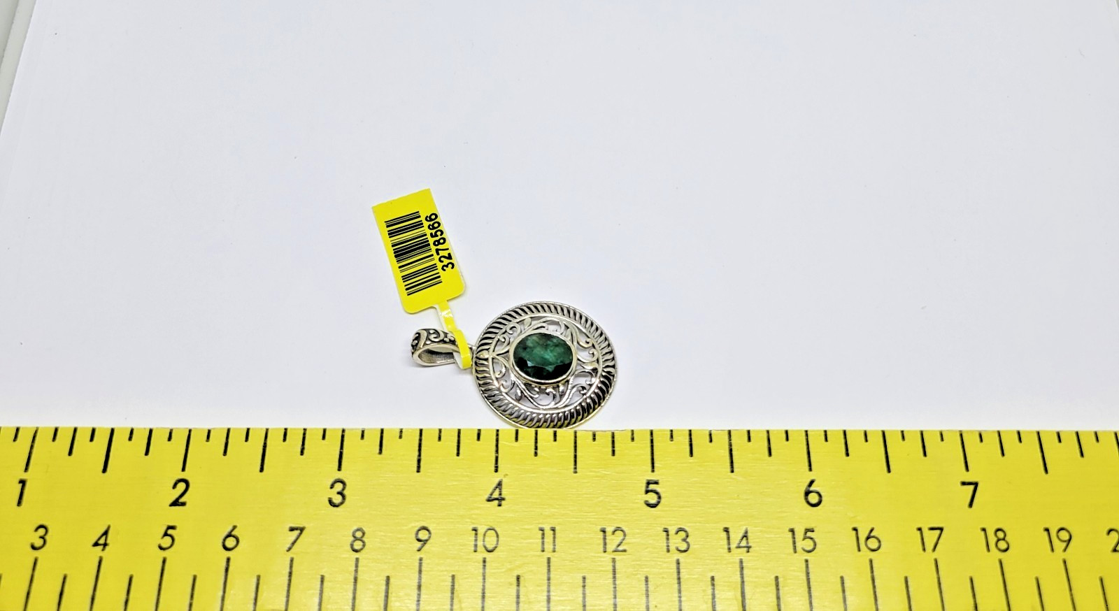 ShopLC Artisan Crafted Sterling Silver 3.94 ctw Green Sapphire Openwork Pendant