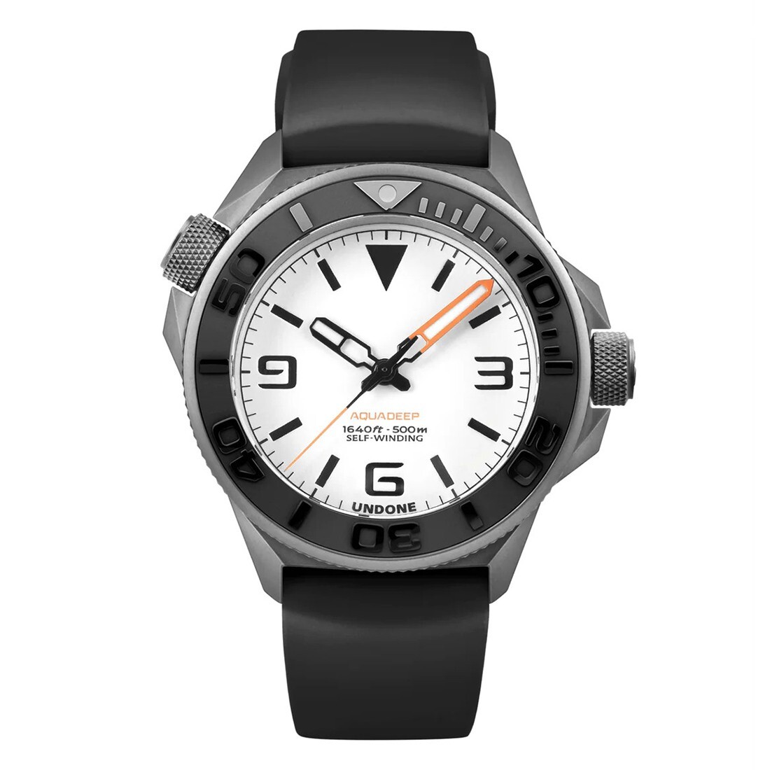 UNONE AQUALUME Automatic Titanium Silicone White Black Full Lume Men’s Watch