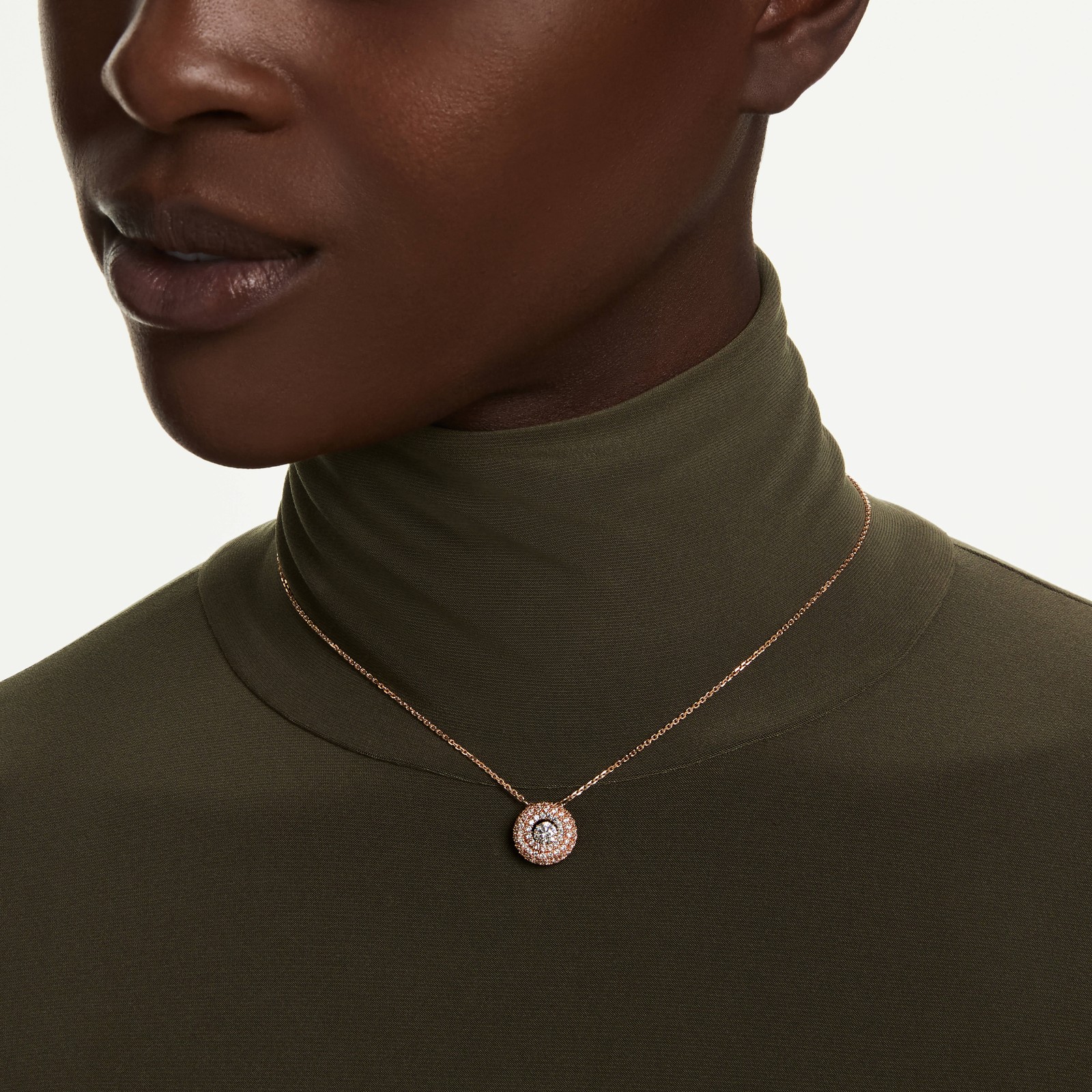 Swarovski Sublima Pendant, Round Cut, White, 18K Rose Gold Plated 5764190