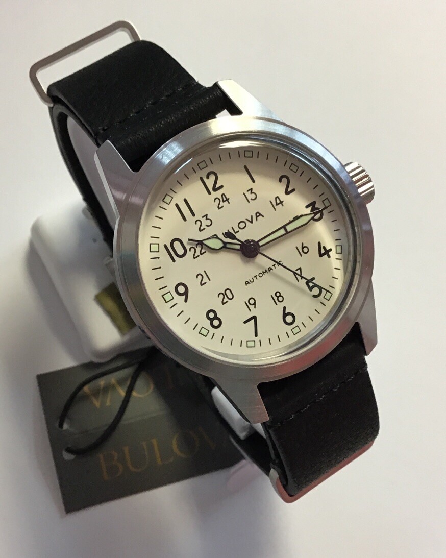 BULOVA Men’s Hack Series Military Black NATO Automatic WATCH 96A246