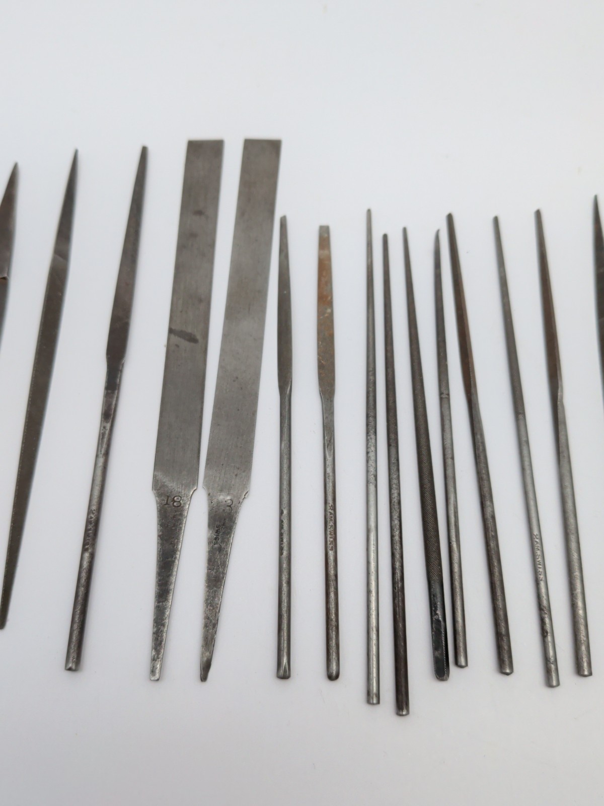 LOT OF 32: Vintage Jewelry Jeweler Watchmaker Precision METAL FILES ALL AM SWISS