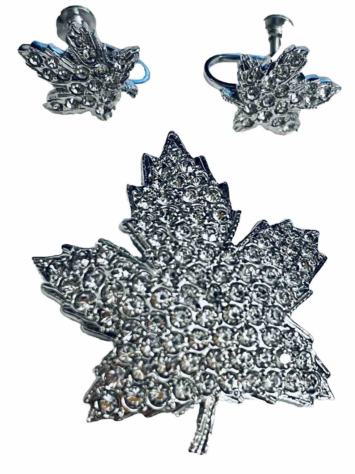 Lot 3 Pieces Vintage Estate Jewelry Keyes Maple Leaf Brooch & Earrings More