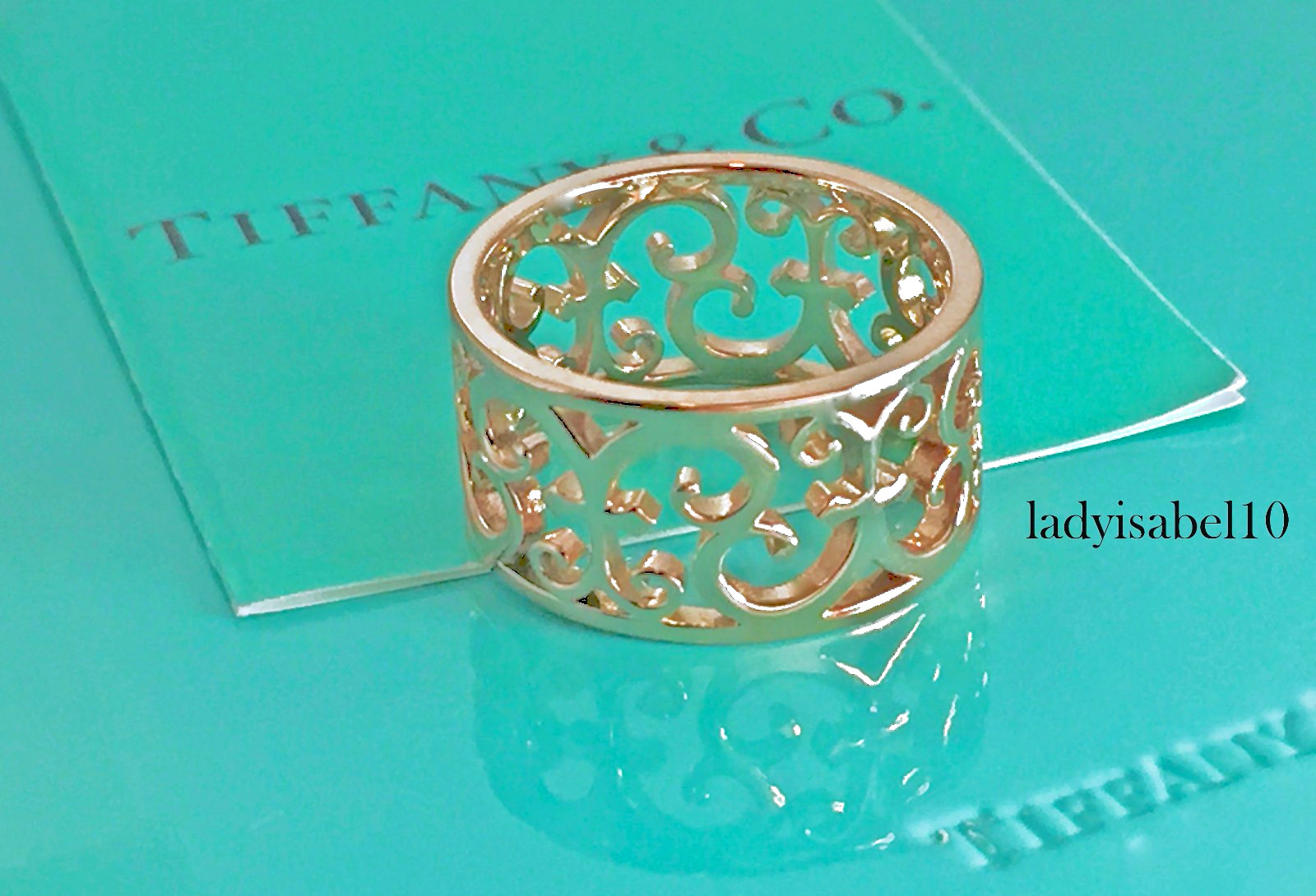 Sz 5.5 Tiffany & Co. Rubedo Metal Enchant Scroll Wide Ring 9.7mm w/ POUCH