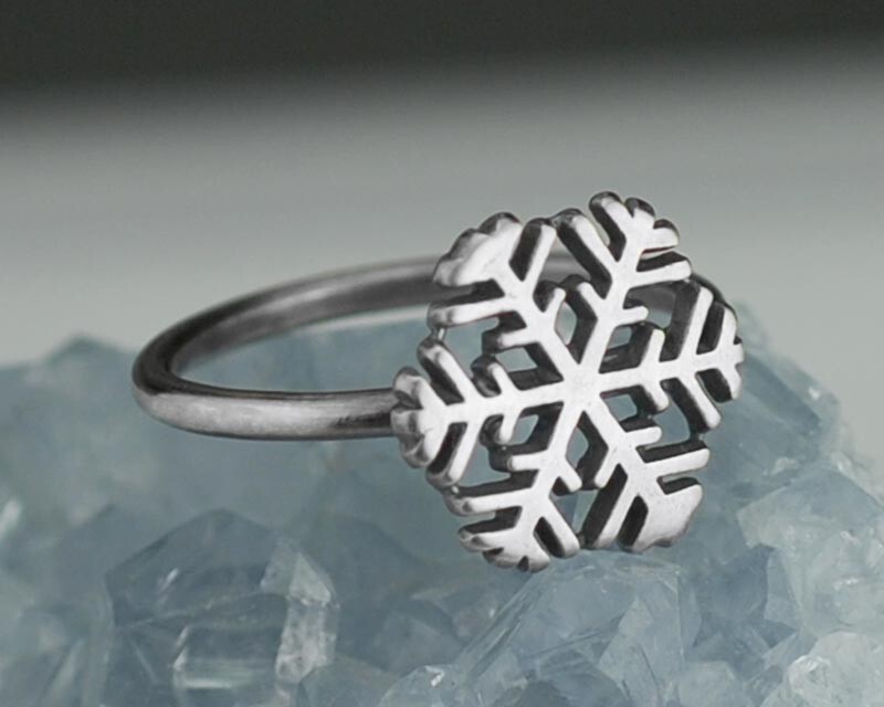 Sterling Silver Snowflake Ring Handmade Custom Sizes Available Solid .925