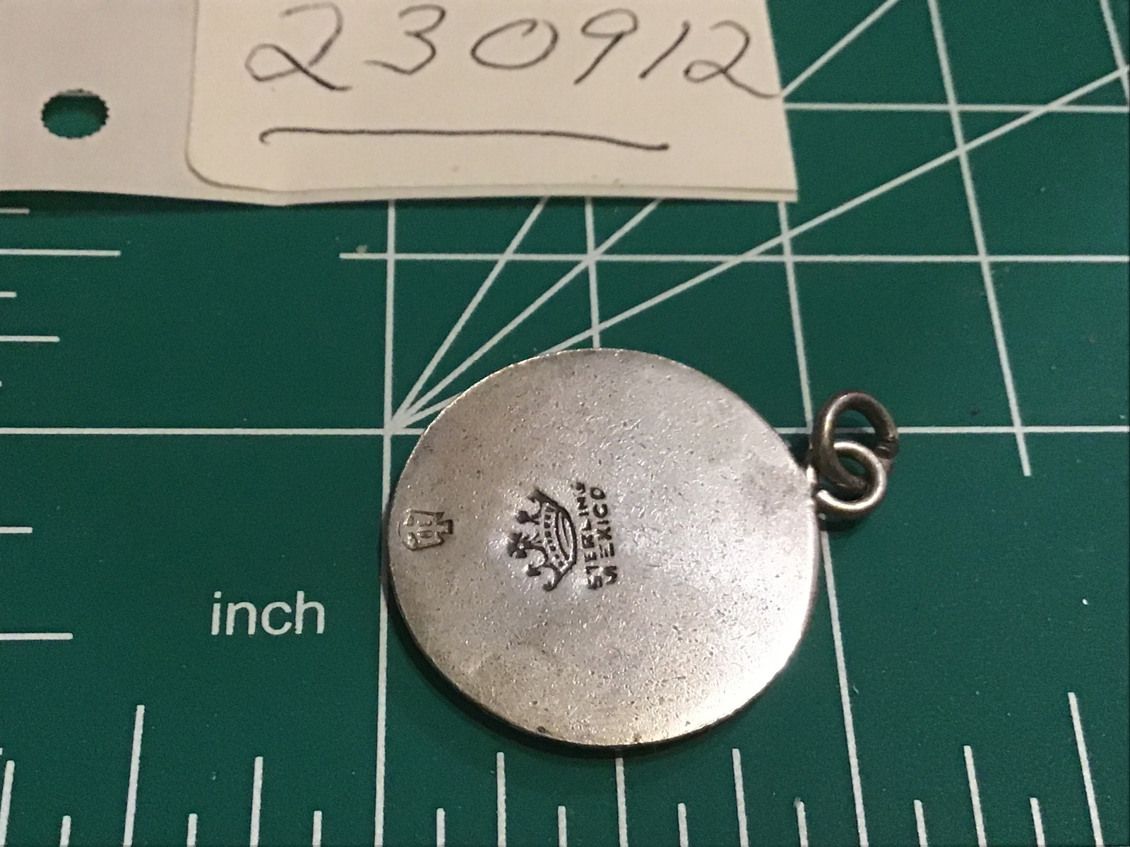 VTG Taxco Mexico Sterling Taurus Zodiac Pendant Etched Crown Eagle Marks