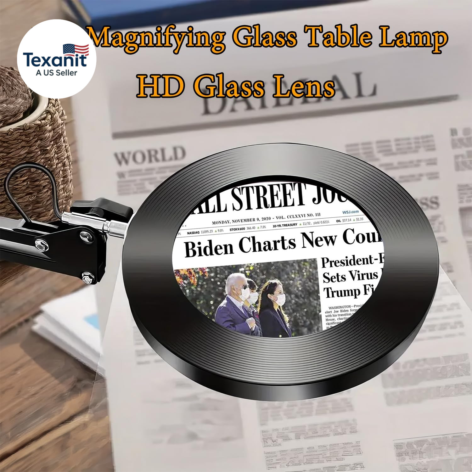 15X Magnifying Glass with Light – Real Glass Lens, 3 Color Modes & Adjustable Br