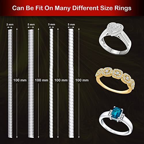 Ring Sizer Adjuster for Loose Rings – 20 Pack with 4 Sizes for Different Band