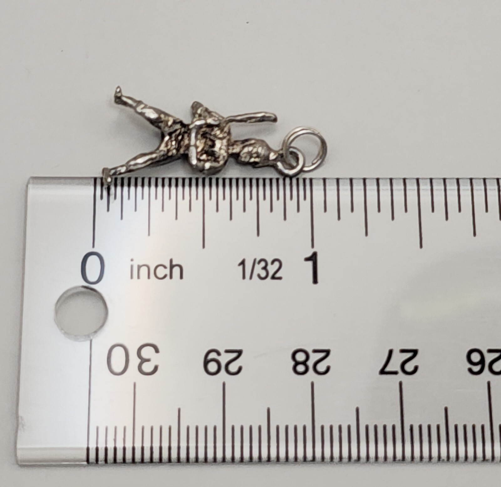 Sterling Silver Baseball Pendant Charm 2 Grams Batter 1 x1/2″ Vintage 3D Estate