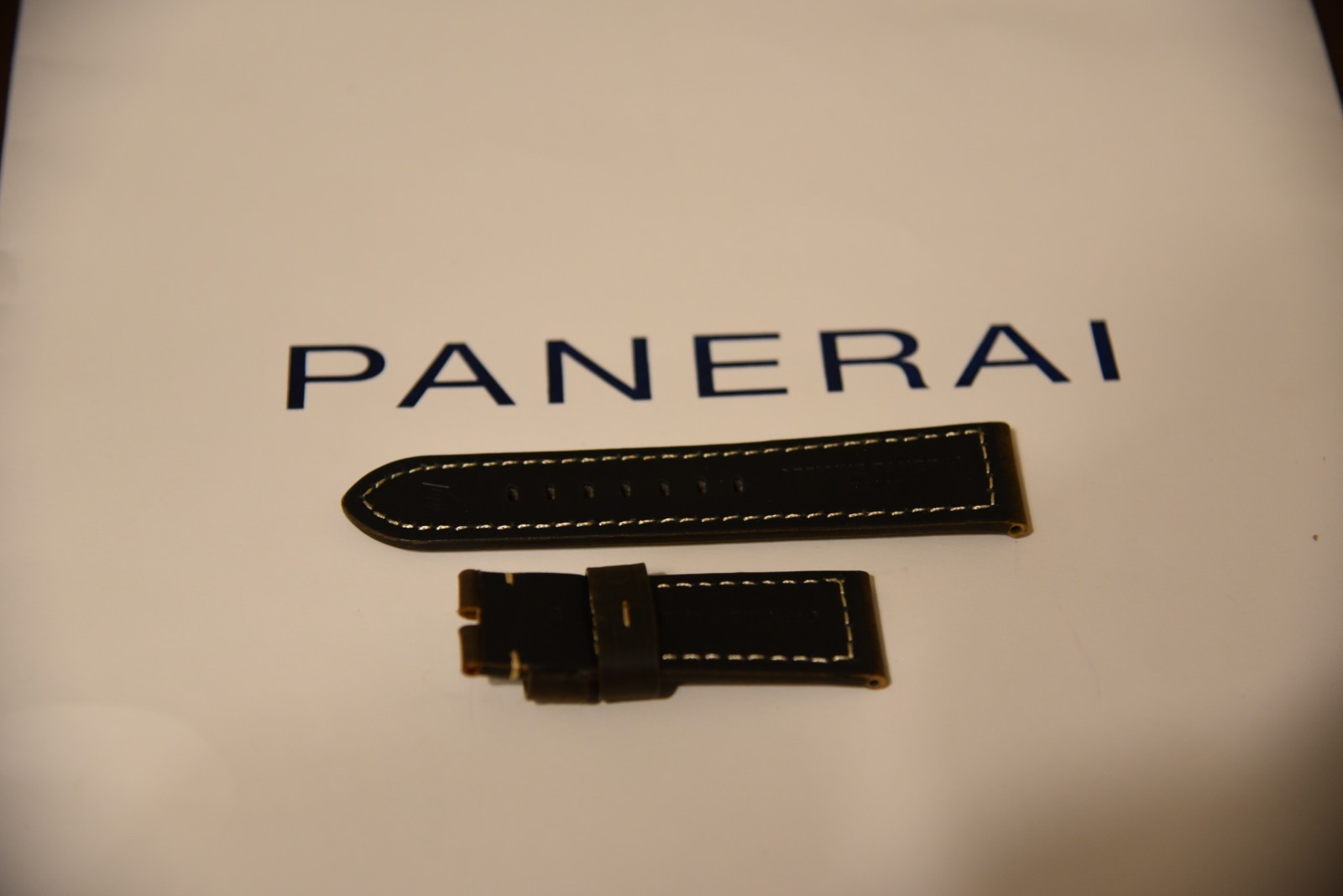 PANERAI STRAP DARK BROWN CALF WITH BEIGE ECRUE STITCH STD 24/22 BA AUSTRIA