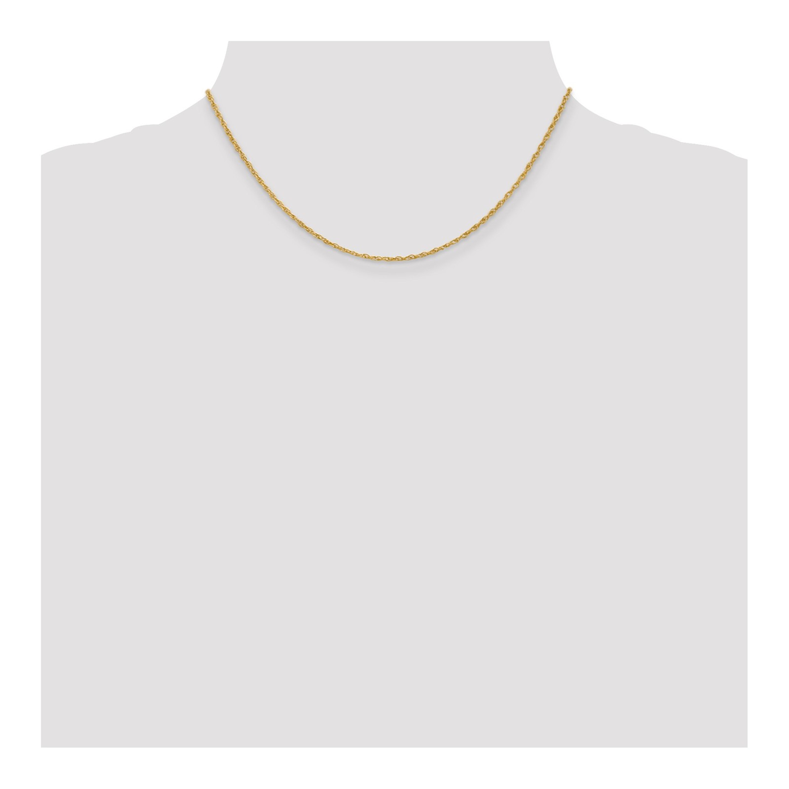 14K Yellow Gold 1.3mm Rope Chain Necklace 16-30 Inch Mens Womens