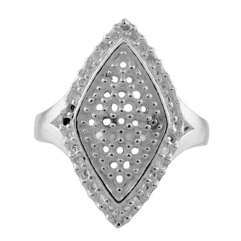 1.50MM Round Shape Semi Mount Cocktail Women Wedding Ring 925 Sterling Silver