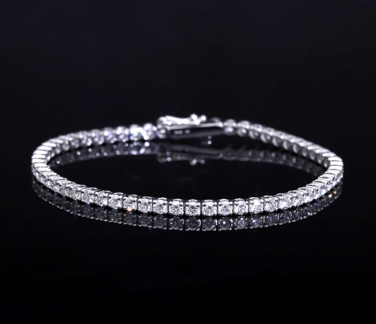 2-10 Ct VS Round Lab Grown Diamond Tennis Bracelet 7″ 14k Solid Gold (D-E Color)