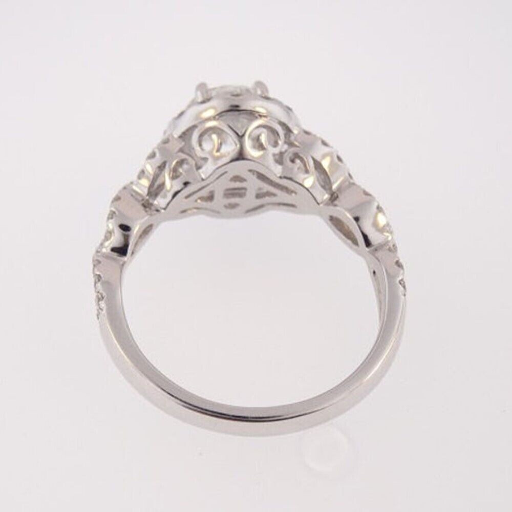 2CT Lab Created Round Cut Diamond Wedding Engagement Ring 14K White Gold Plated