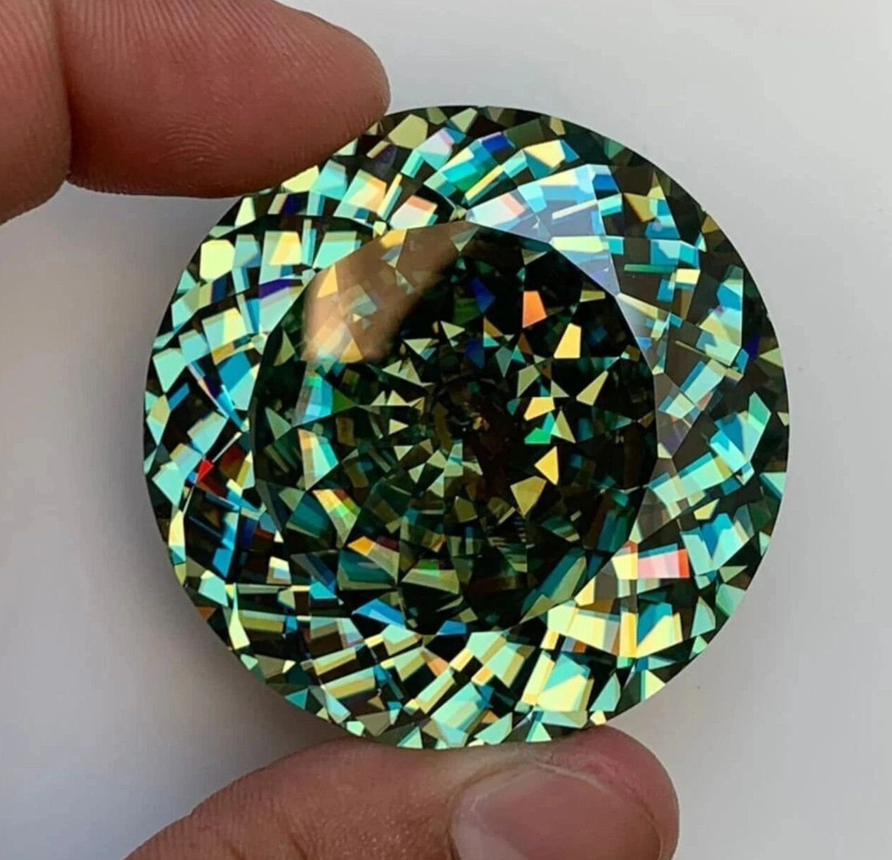 Blue-Green 40.7 Ct Certified Natural Sapphire Sri Lanka Round Cut Loose Gemstone
