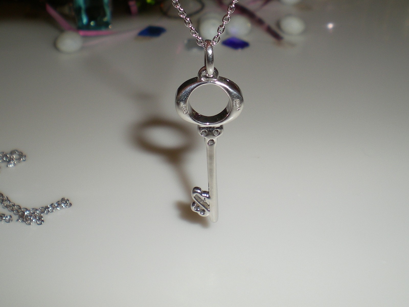 Jane Seymour Open Hearts Sterling Silver KEY Diamond Accent Necklace 💎 KAY BOX