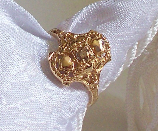 NEW Women’s 14KYG Genuine Cognac Diamond Filigree Ring Size 7 – G19