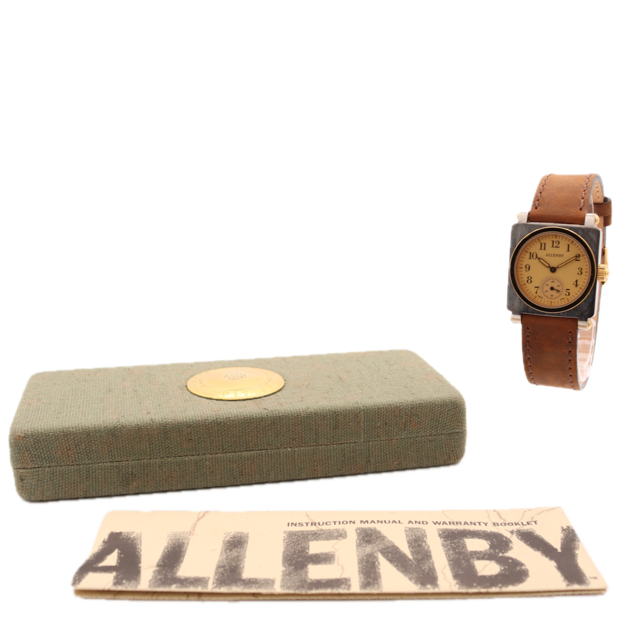 NOS 30mm Allenby 94214 Savannah 15J Men’s Quartz Wristwatch Steel & Gold Tone