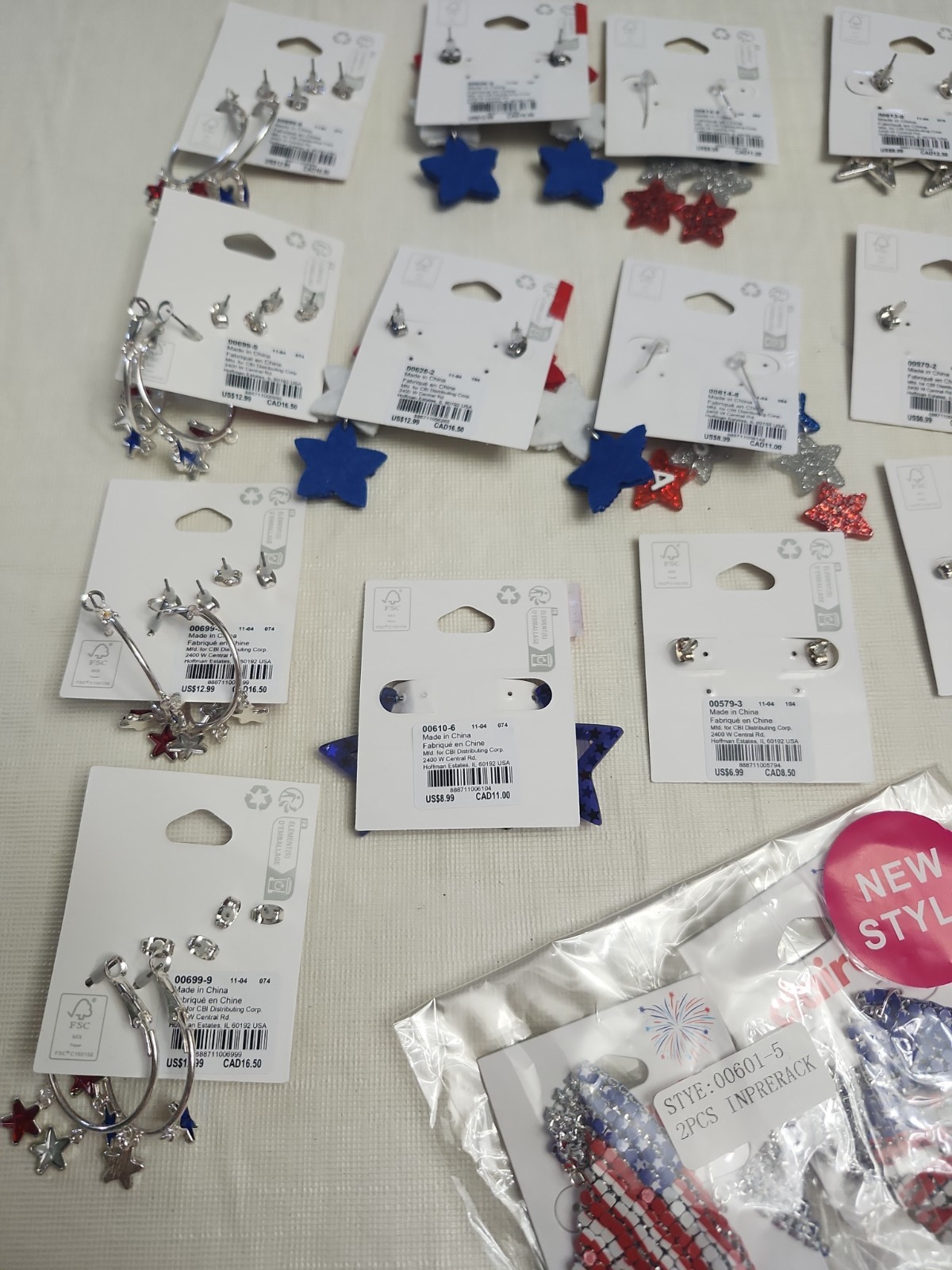 Claire’s Earrings Pierced. LOT OF 18. Fourth Of July Theme.
