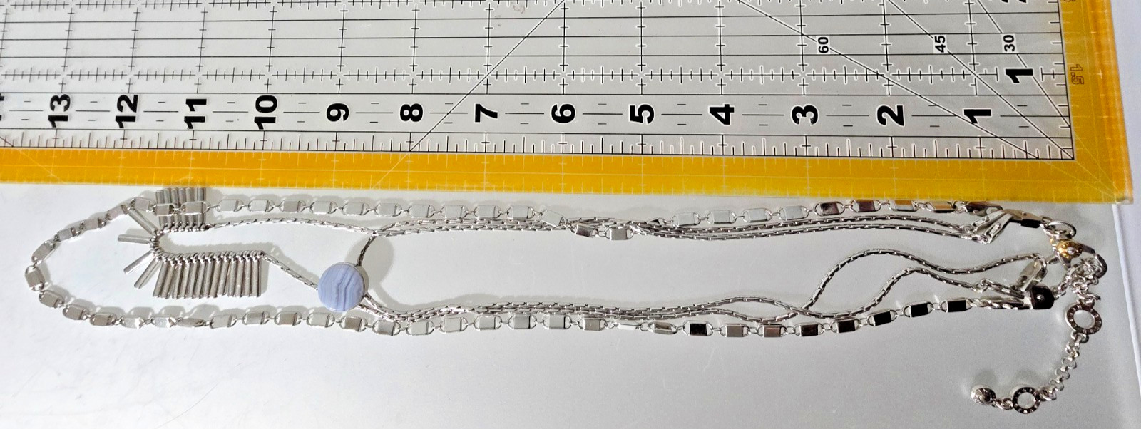 Authentic Vintage Henry Bendel NY Multi strand Layered Necklace silverTone Rare