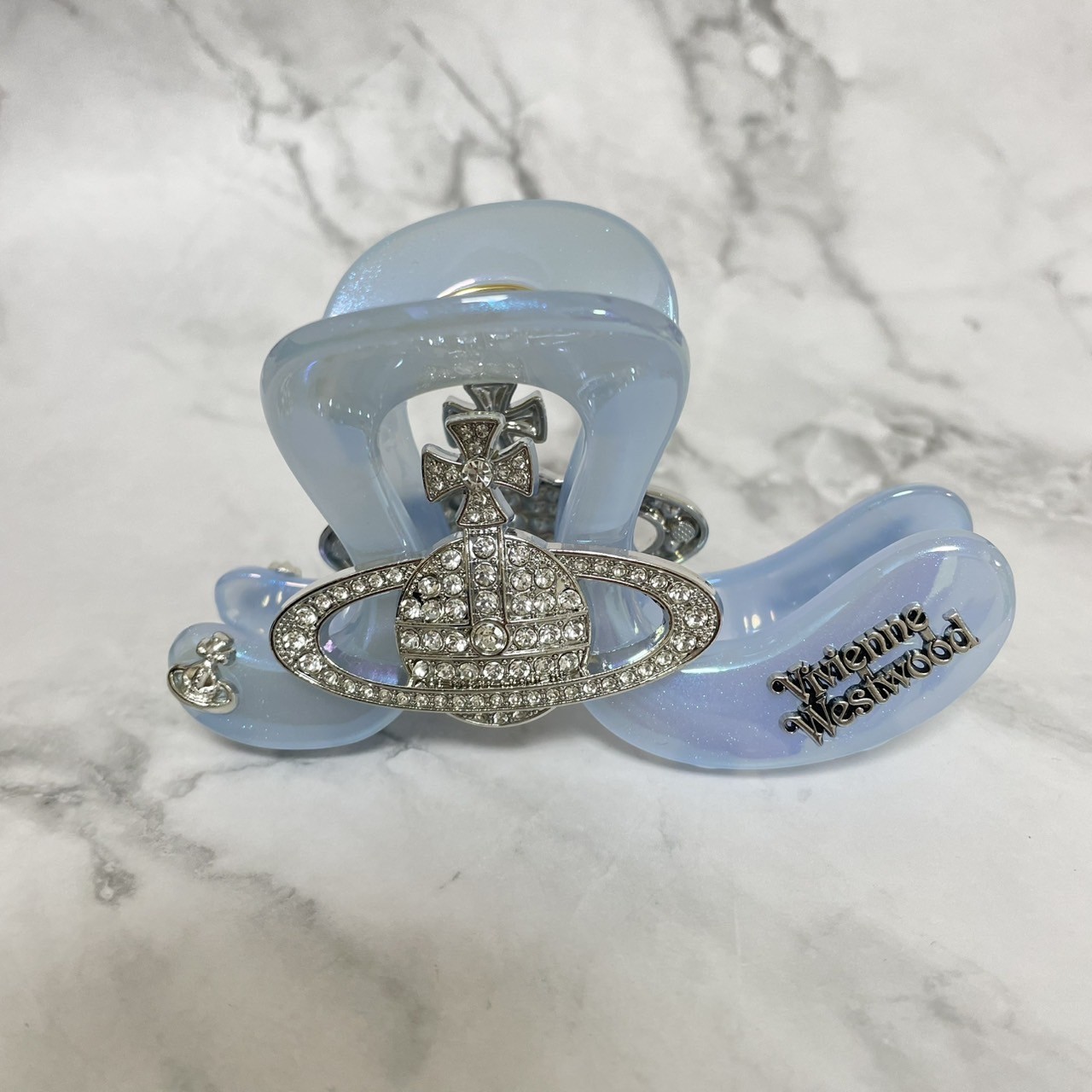 Vivienne Westwood Hair Clip Orb 11 x 6.5 x 3.6cm Plastic Light Blue Silver