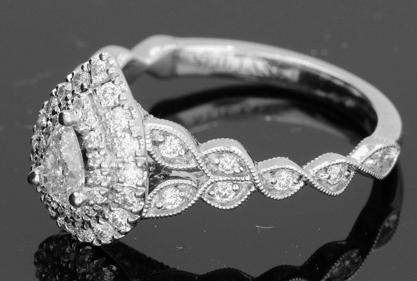 Ring Nail Lane 14k W/G 4.1gr Size7 Diamonds 0.27ct+0.46ct mele VS1 /VS #1675