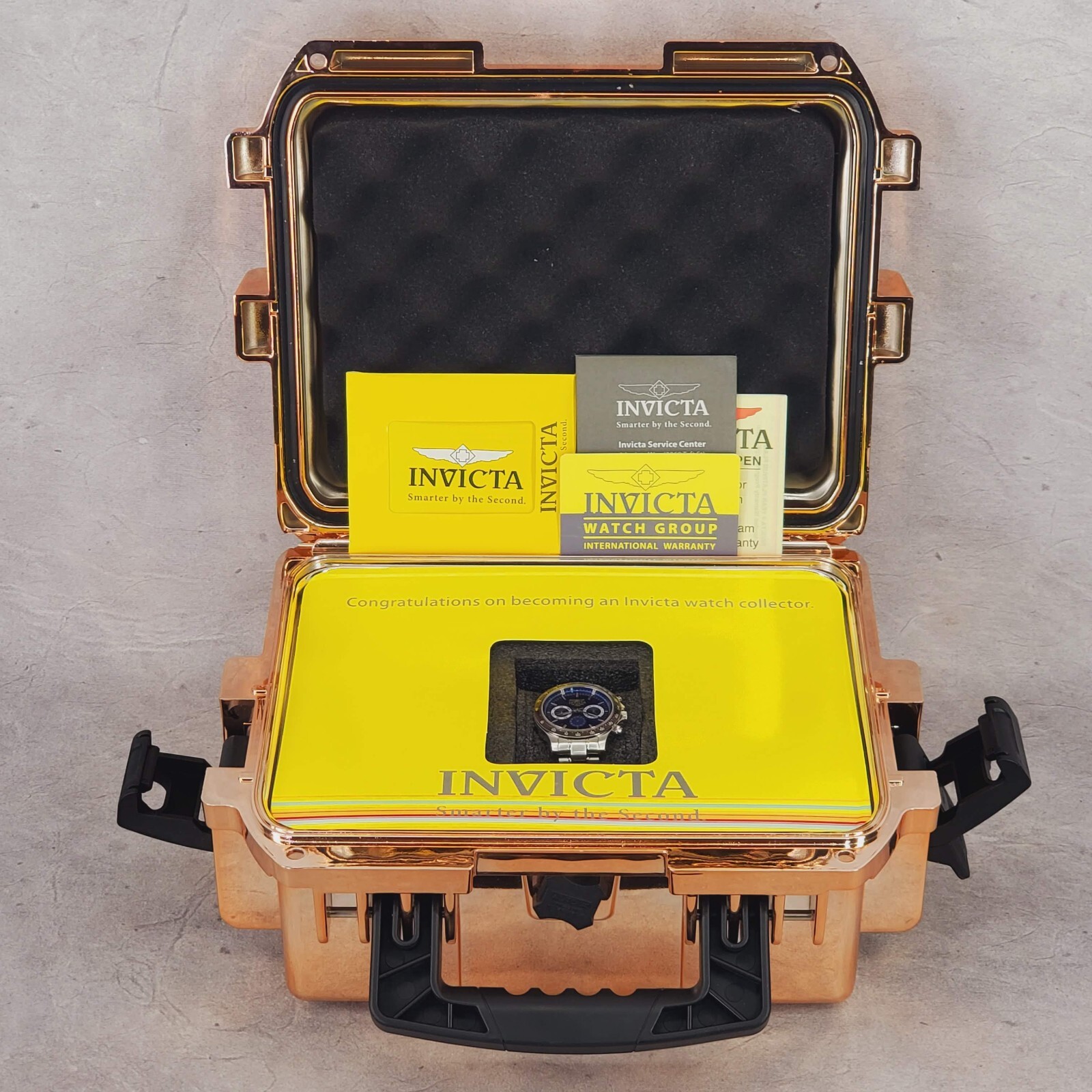 Rare Invicta Watch Model 2902 Tachymetre Limited Edition – 3 Slot Case Rose Gold