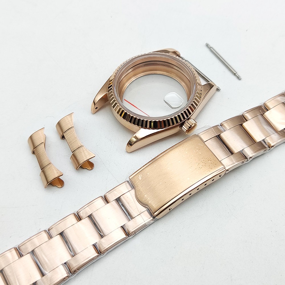 36mm Stainless Gold Watch Case Sapphire Glass For Nh35/36 Movement 28.5mm Dial