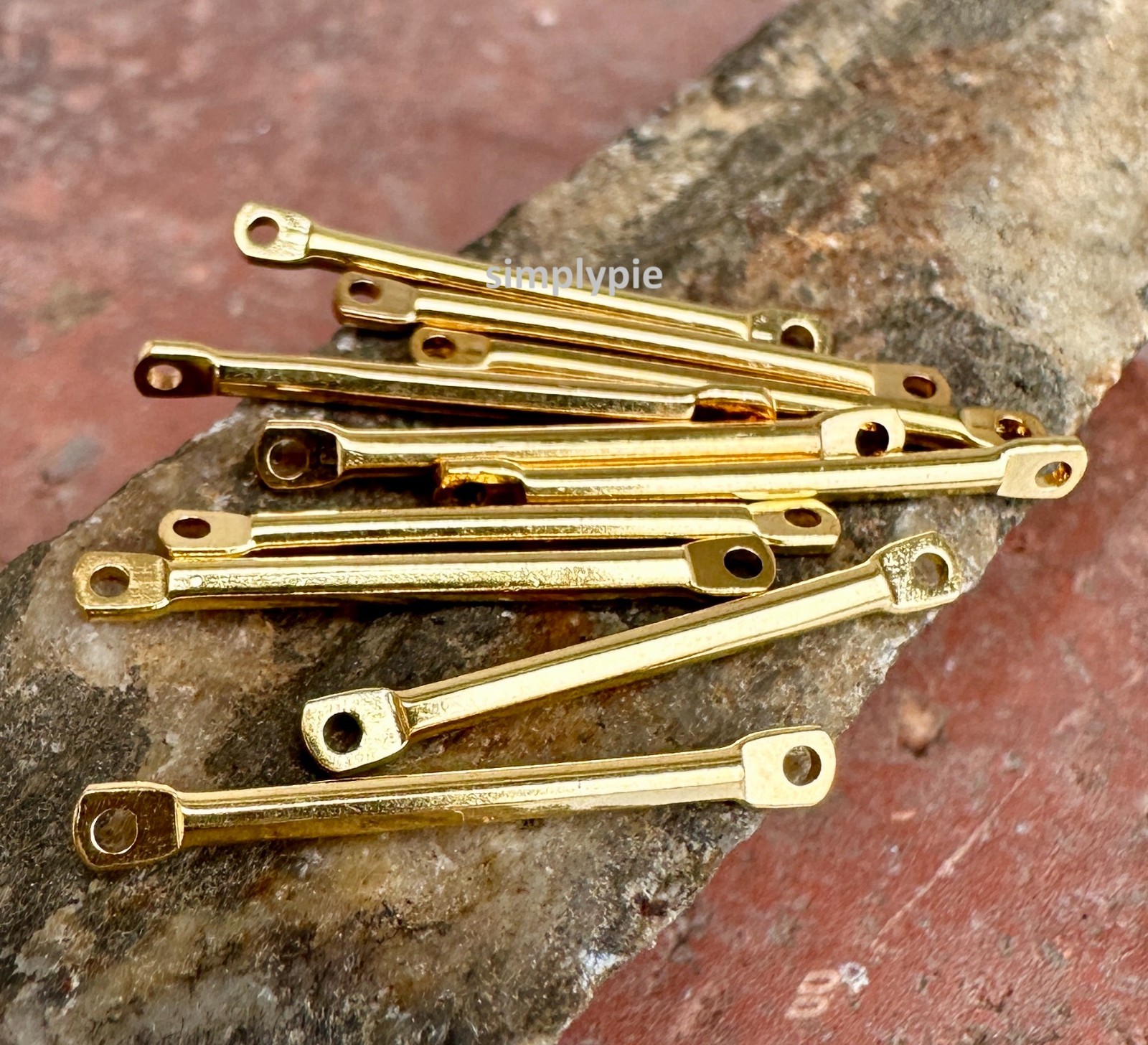 Long Gold Bar Links Set of 10 Size 22x2mm #GARDRW