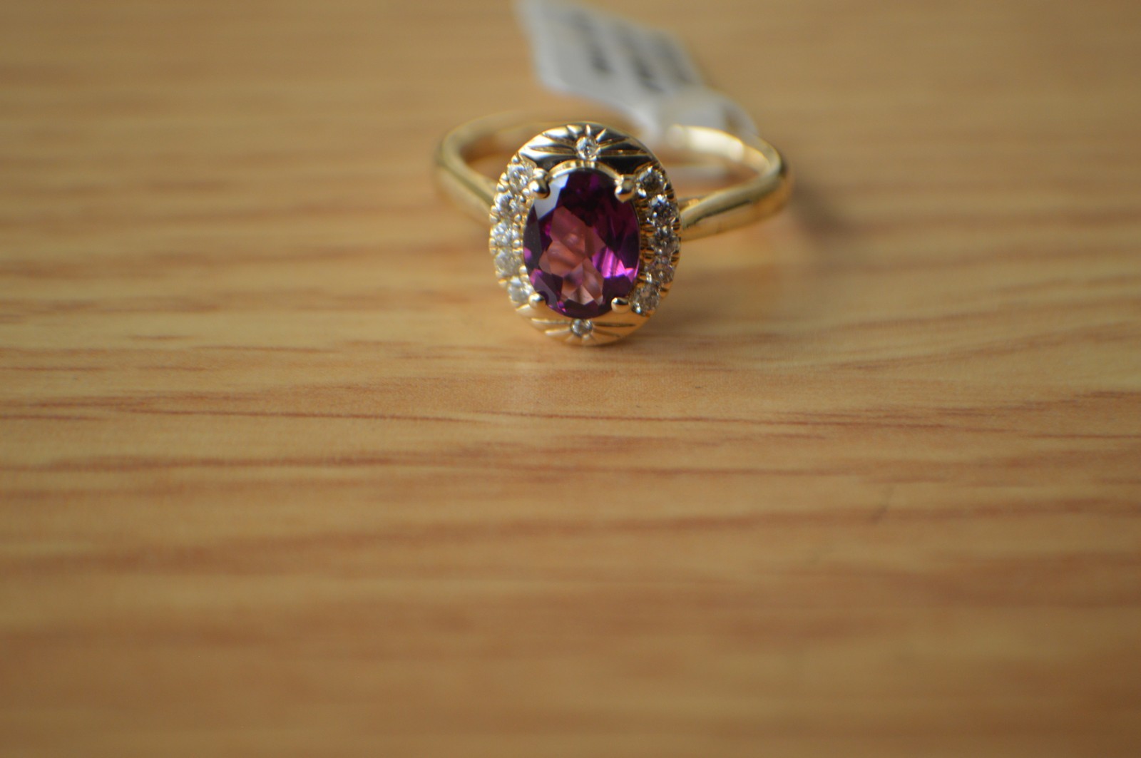 1.60ct Premium Ember Garnet / Diamond Ring 10K Yellow Gold Size 7