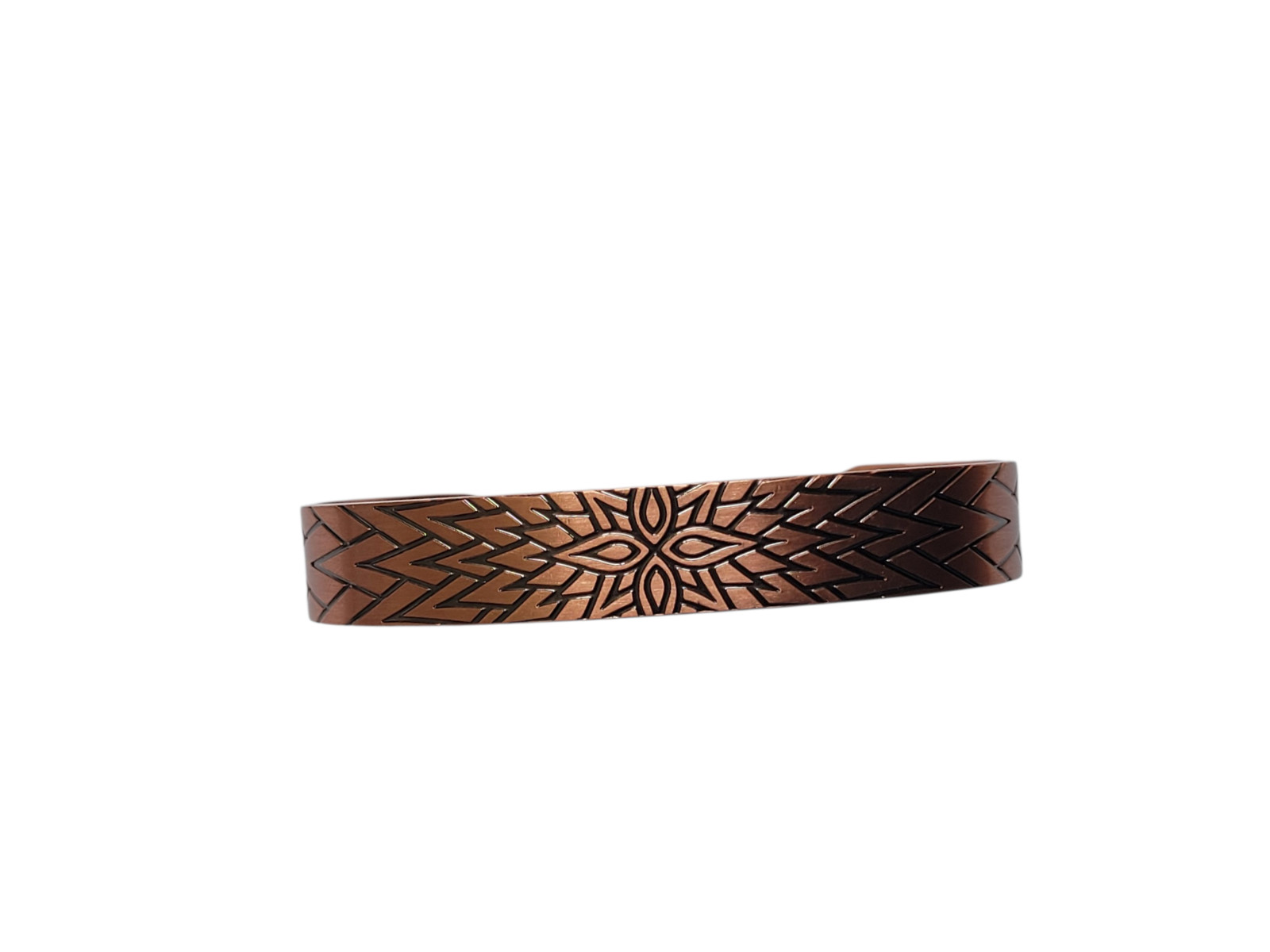 Artisan Pure Solid Copper Magnetic Bracelet Arthritis Therapy Cuff Flower
