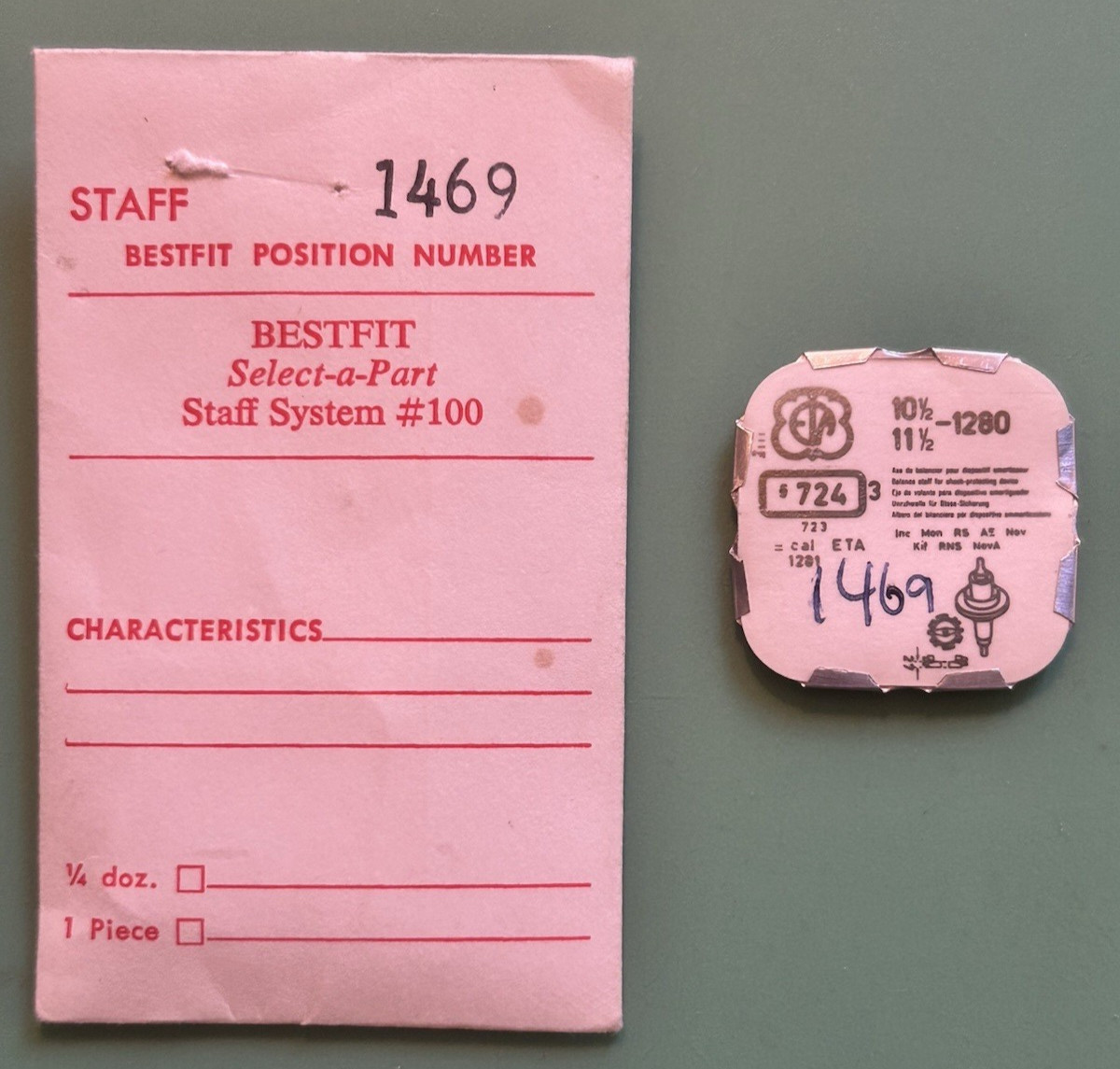 ETA – Cal 1280 – Balance Staff – Part 724 – NOS – Sealed Blister Pack