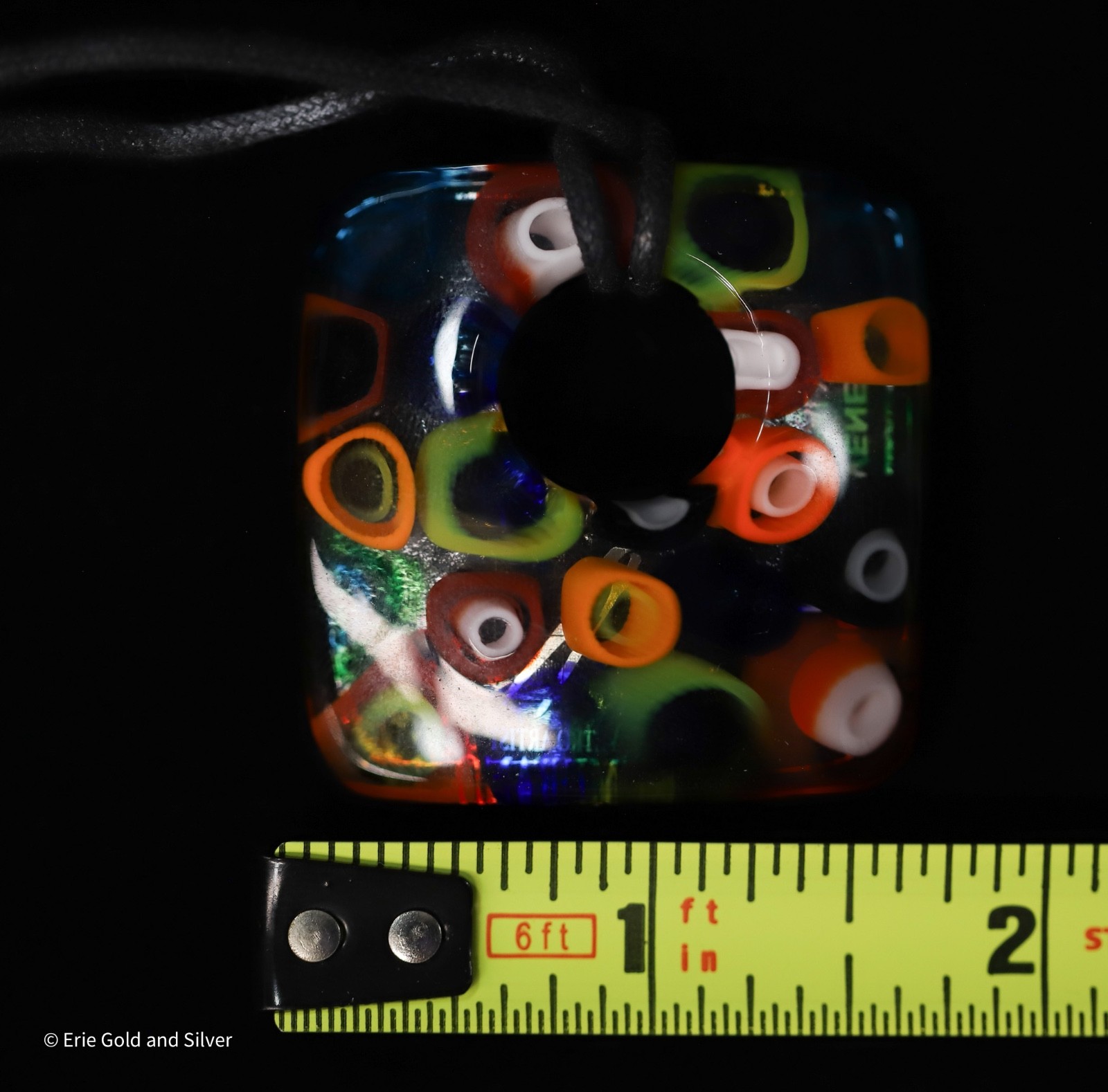 Vetro Artistico Murano Colorful Glass Pendant W/ Corded Chain
