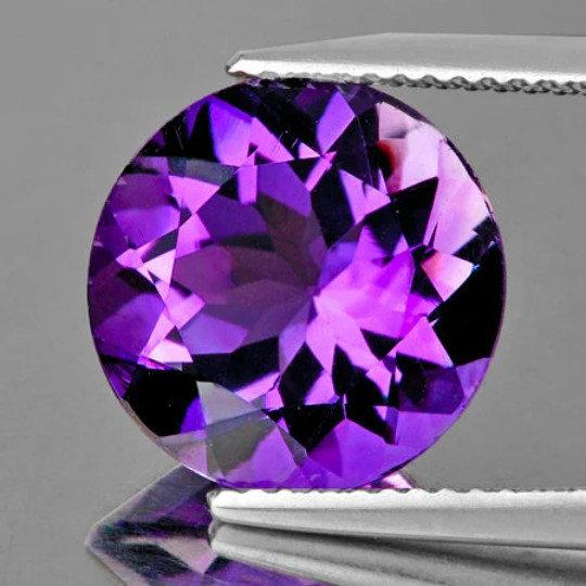 7.00 mm 1 pieces Round AAA Fire IntensAAA Purple Amethyst Natural (Flawless-VVS)
