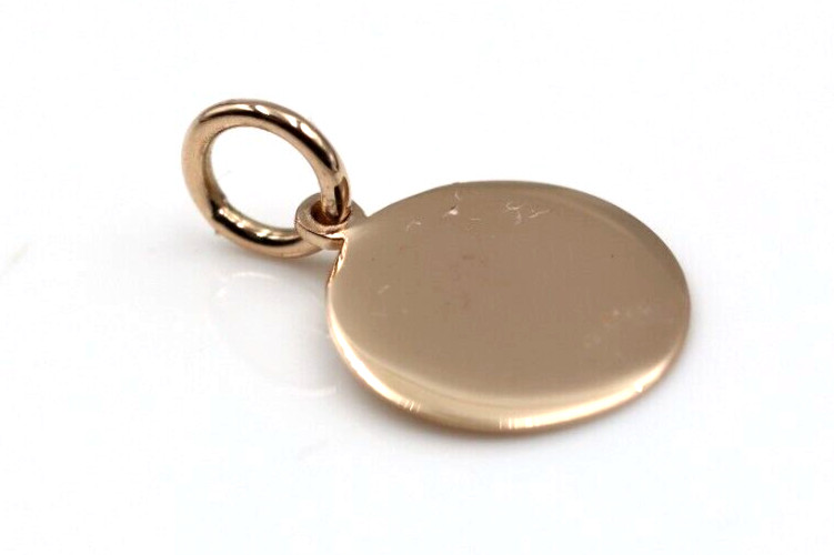 Genuine 9ct 9k Solid Rose Gold 12mm disc round circle pendant – Free Post