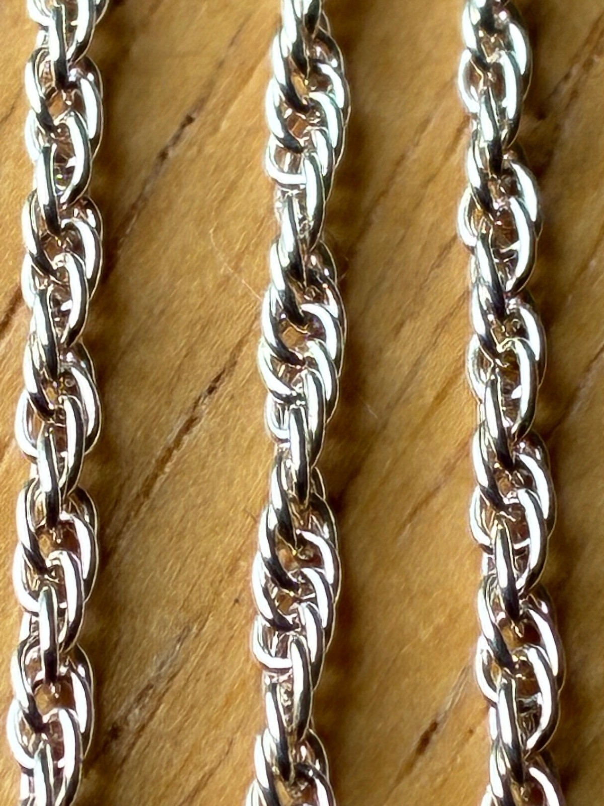 24 Inch Stamped 925 Sterling Silver 2mm Wide 4 Grams Twisted Rope Chain Necklace
