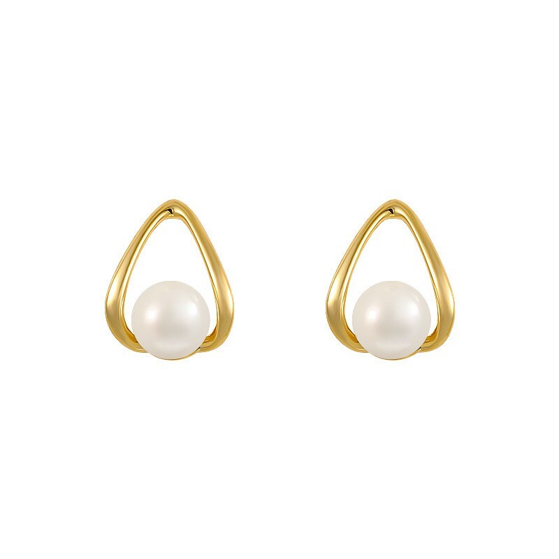 14k Gold Filled Water Drop Pearl Stud Earrings