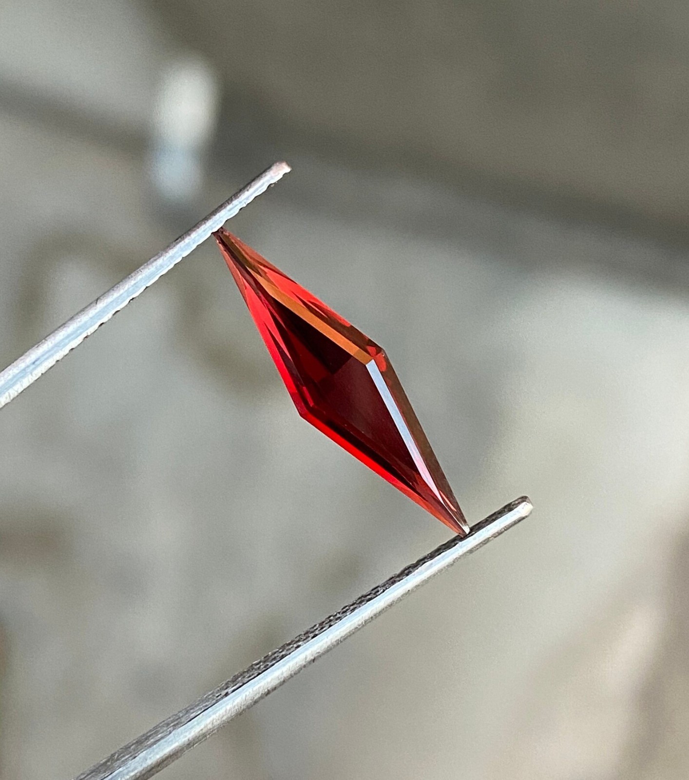 Unique Fancy Cut 12 Ct Garnet Loose Stone Natural GIE Certified Jewelry Gemstone