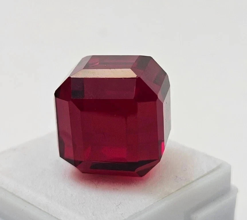 30 Ct Natural Certified BURMA Pigeon Blood Red Ruby Cube Unheated Loose Gemstone