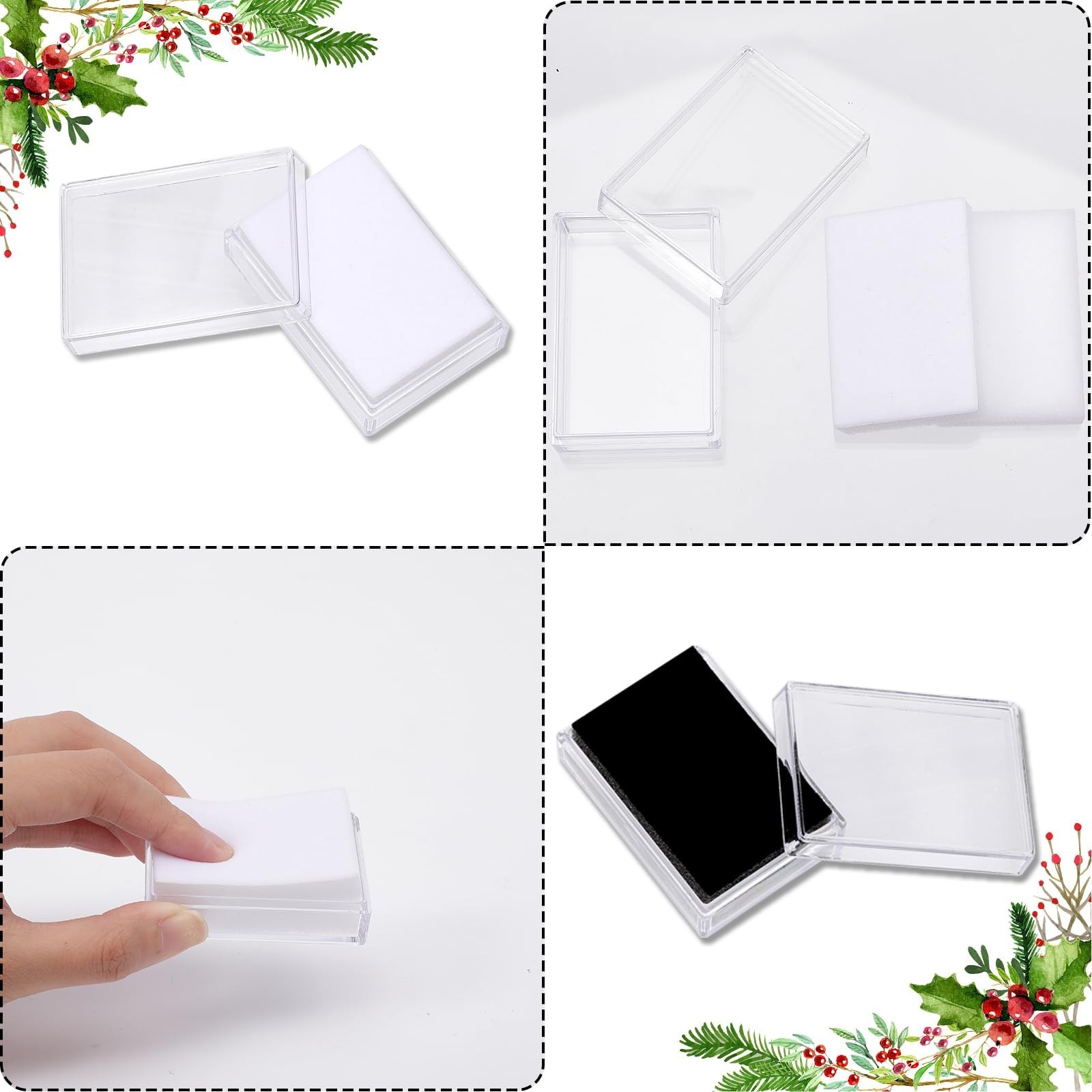 CHGCRAFT 10Pcs 2Colors Clear Gemstone Box Small Loose Diamond Gemstone Displa…