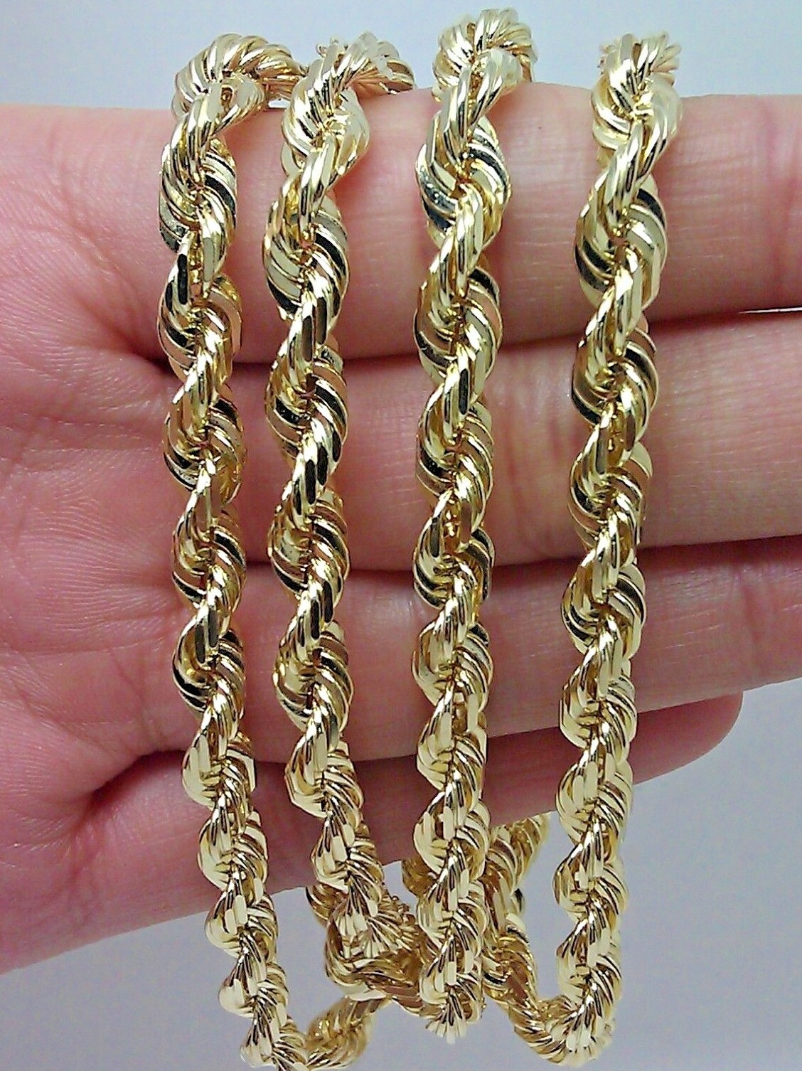 Real 10k Gold Rope Necklace Chain SOLID 6mm 20 22 24 26 28″ Inch