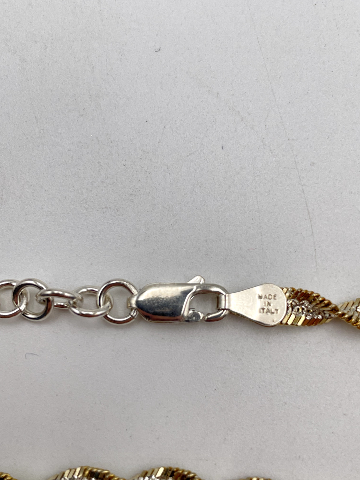 STERLING SILVER 925 ITALY 8″ DNA CHAIN 4 mm Wide BRACELET 5.3g