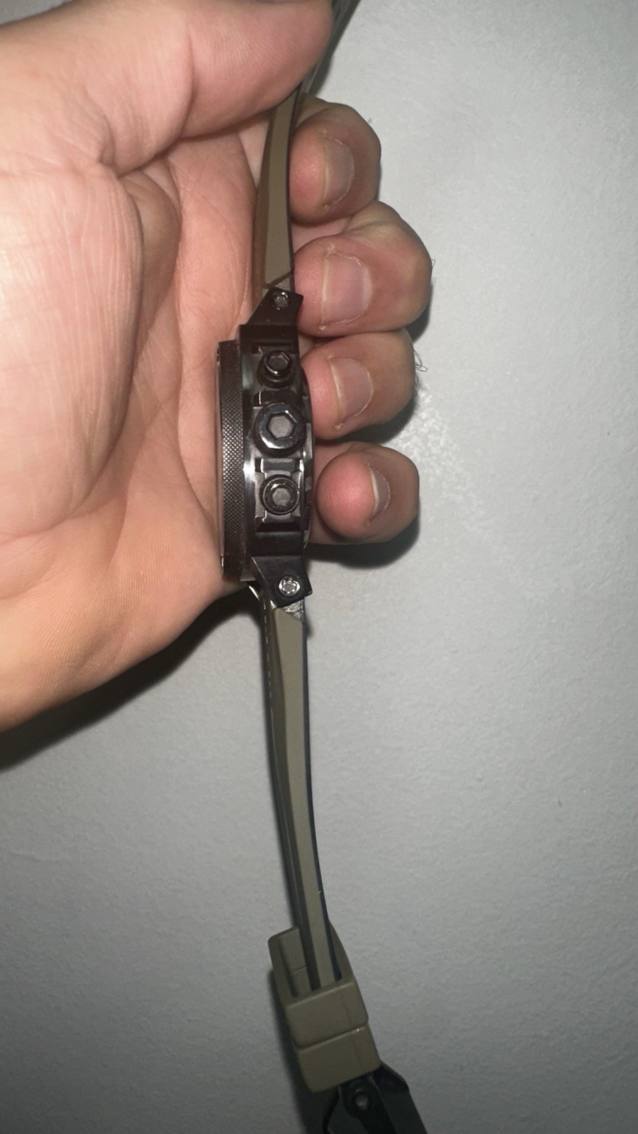 MTM Special Ops Quartz Chronograph Date Black Dial Green Rubber Strap 45mm