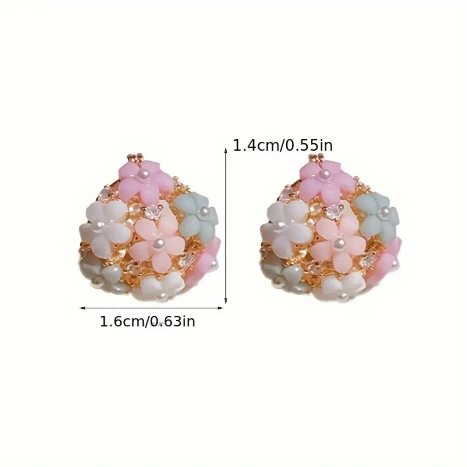 Elegant Chic Floral Pastel Bouquet Earring – Great for Weddings
