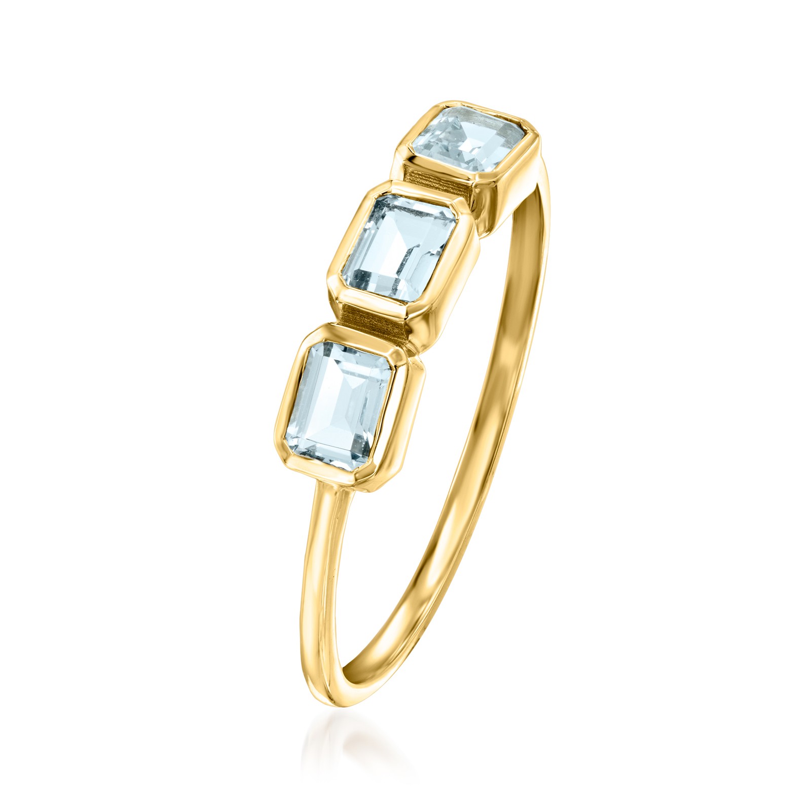 Pure Collection by Ross-Simons 0.70 ct. t.w. Aquamarine 3-Stone Ring in 14kt