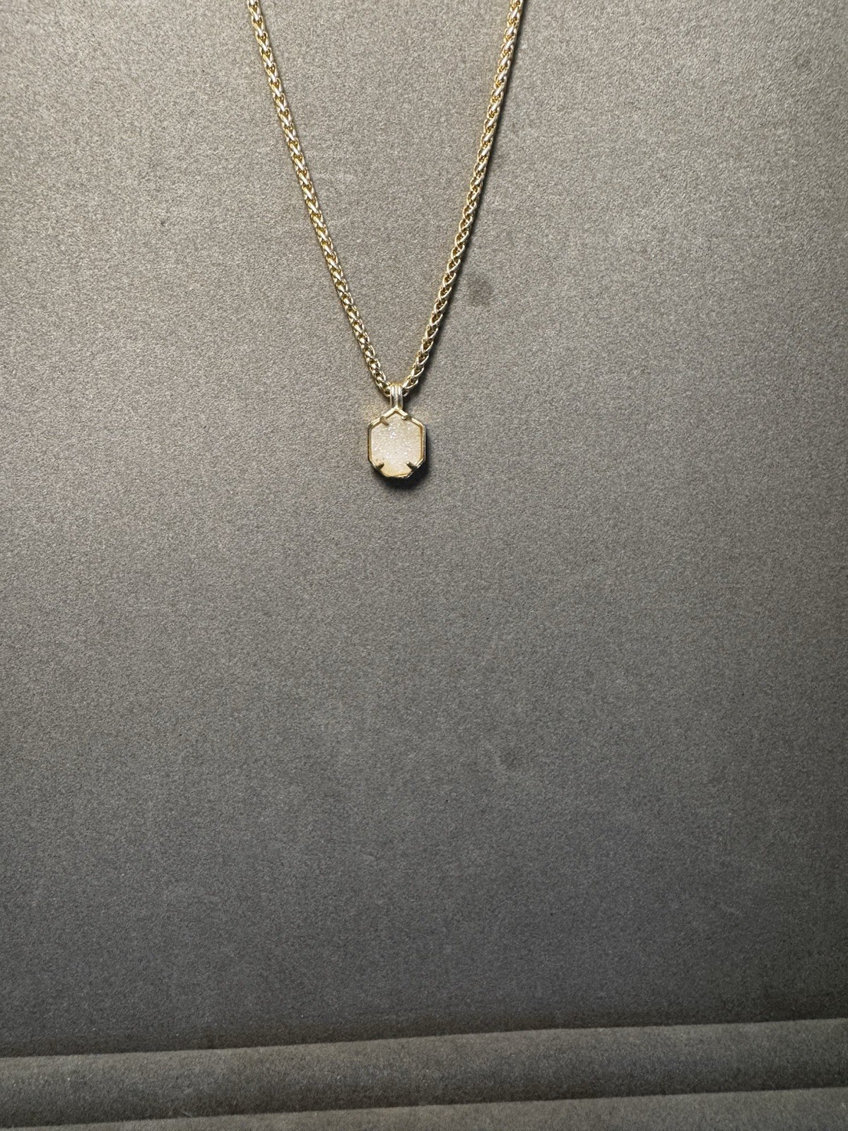 Kendra Scott Rose Gold Plated Octagon Ivory Stone Necklace & Earrings Set