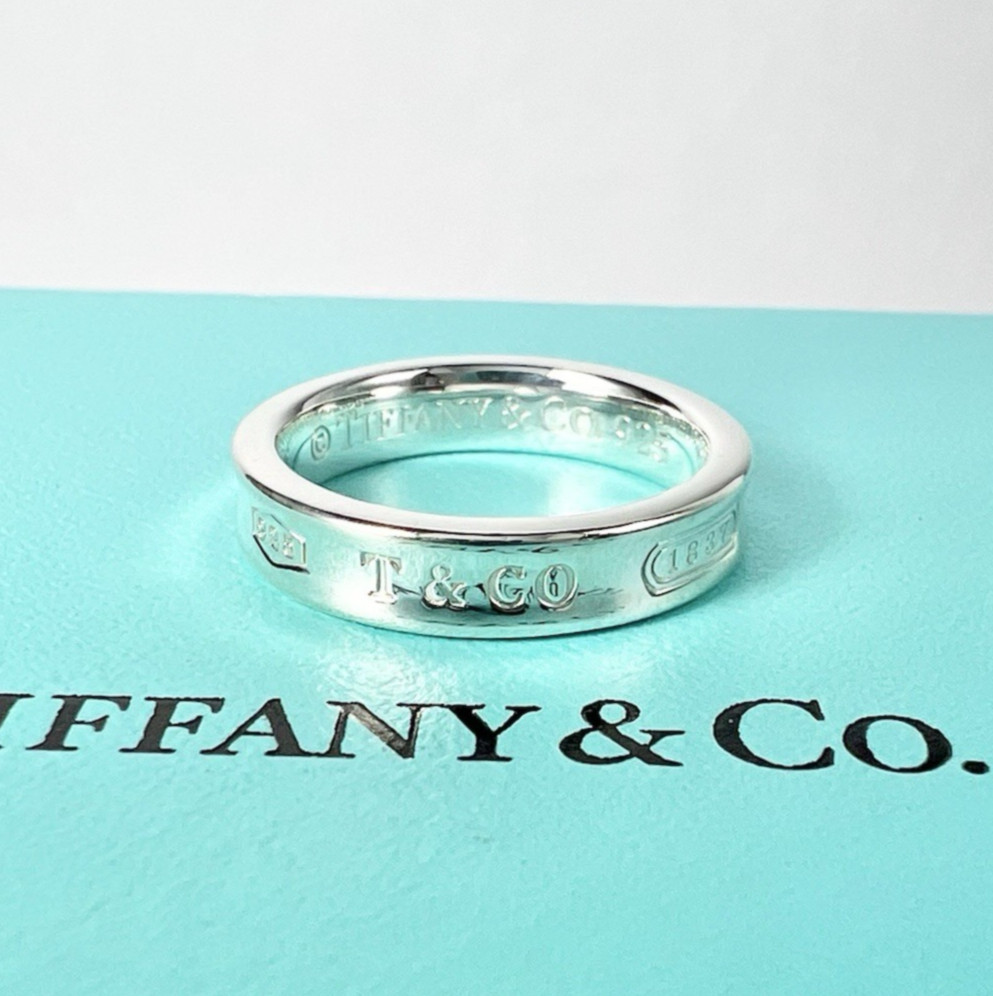 Tiffany & Co. 1837 Narrow Ring US 4.25 – 4.5 Sterling Silver 925 DWQ585