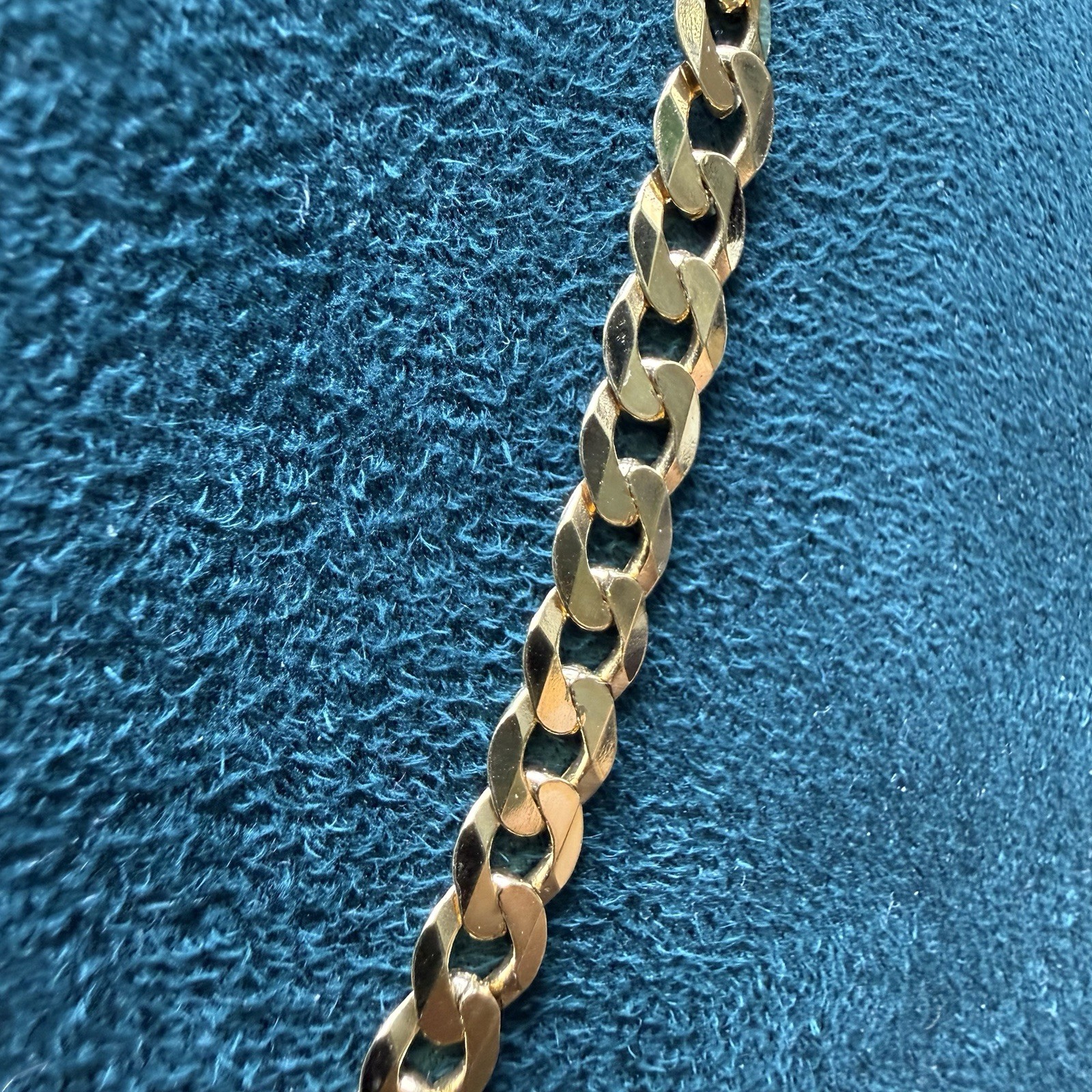 Gold Plated 925 Sterling Silver Diamond Cut Curb Link Chain Necklace 20” 4.8mm
