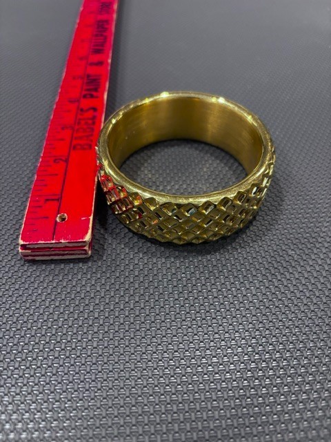 MILOR 14K Yellow Gold Resin Core Bold Textured Bangle Bracelet Large 7.75″