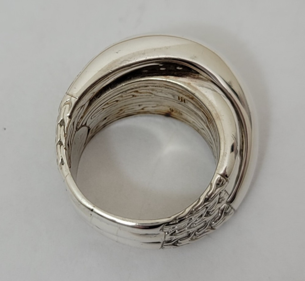 John Hardy Sterling Silver .925 Wheat Crossover Size 9 Ring 15.0g