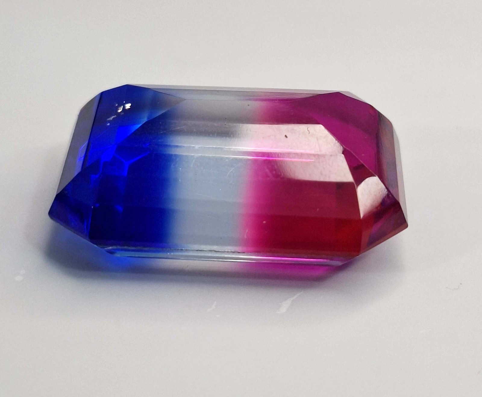 Bi-Colour Tourmaline Emerald Cut 53-55 Ct Natural Certified Loose Gemstone SP249
